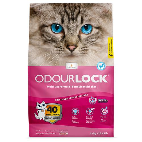 2x 12kg ODOURLOCK Katzenstreu Babypuder