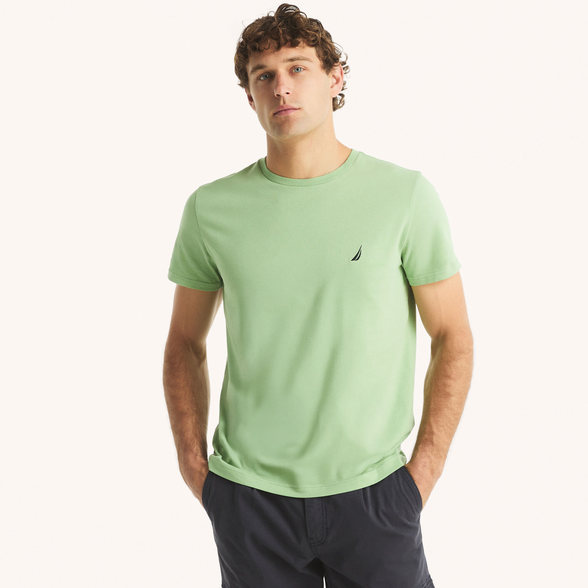 Nautica Men's Crewneck Deck T-Shirt 373 (Mahogany), L