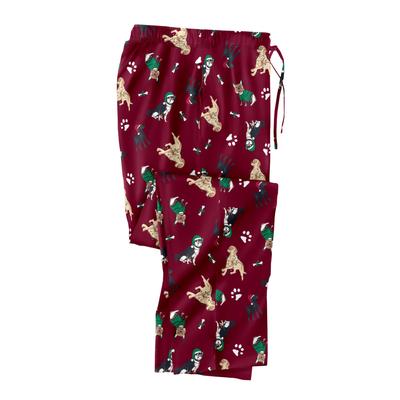 Men's Big & Tall Flannel Novelty Pajama Pants by KingSize in Holiday Dogs (Size XL) Pajama Bottoms