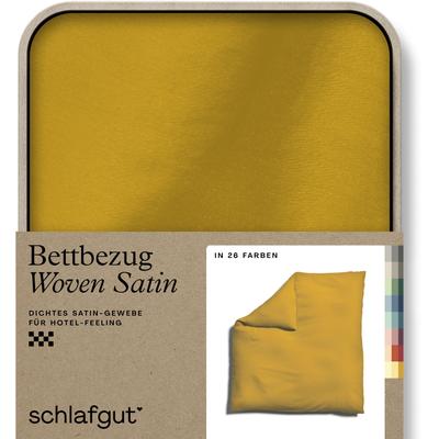 Bettbezug SCHLAFGUT "Woven Satin", gelb (gelb deep), B:200cm L:200cm, Mako-Satin, Obermaterial: 100% Baumwolle, Bettbezüge, besonders dicht gewebt, Mix & Match: passender Kissenbezug erhältlich Image