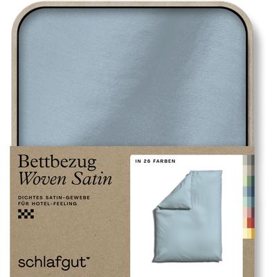 Bettbezug SCHLAFGUT "Woven Satin", blau (blau light), B:155cm L:220cm, Mako-Satin, Obermaterial: 100% Baumwolle, Bettbezüge, besonders dicht gewebt, Mix & Match: passender Kissenbezug erhältlich Image