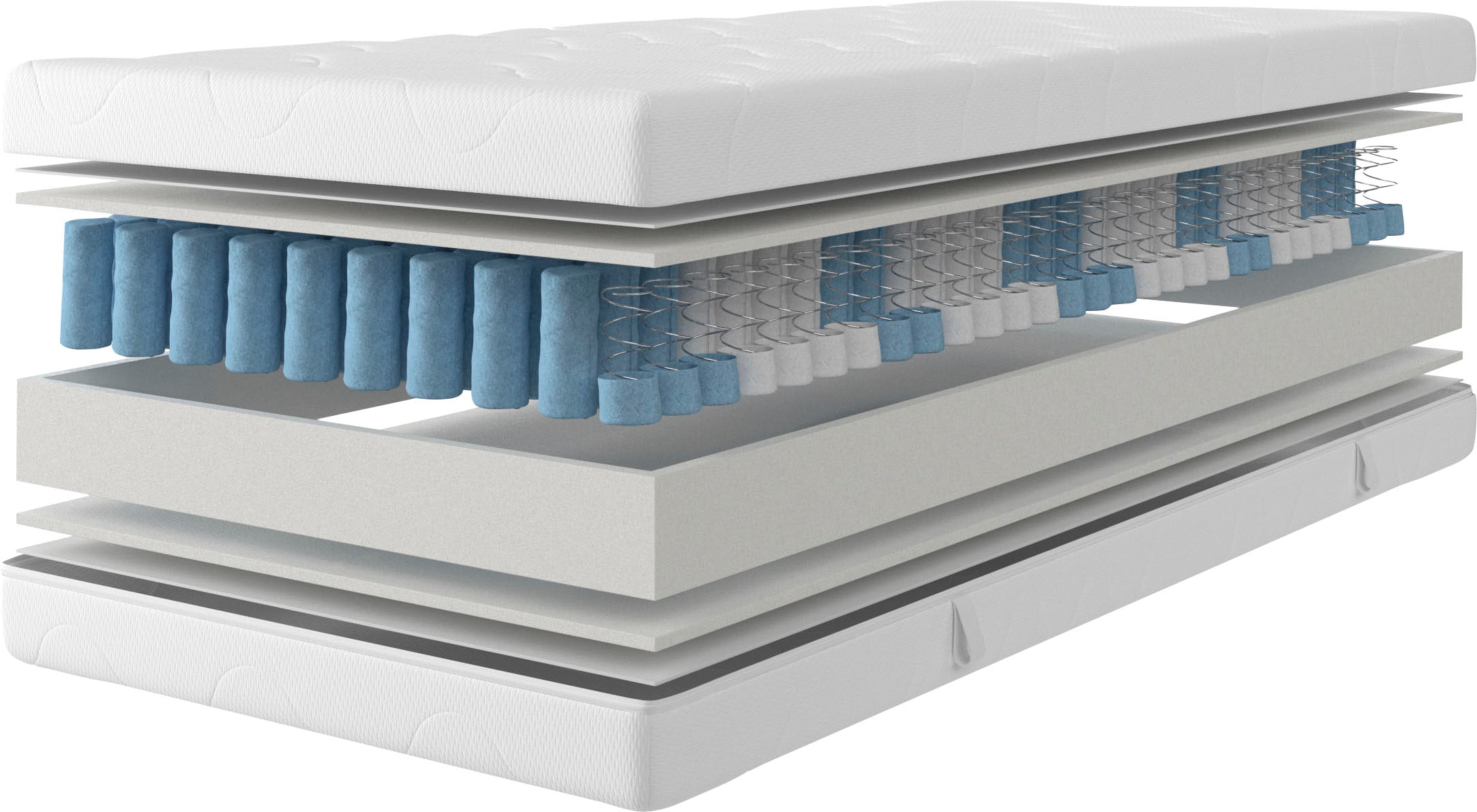 Taschenfederkernmatratze ÄLGDRÖM "Kirkja 7-Zonen Matratze 90x200 cm, 140x200 cm & weitere Größen", weiß, B:200cm H:21cm L:200cm, Obermaterial: 100% Polyester, Matratzen, Taschenfederkernmatratze, Matratzen H2 / H3, ergonomisch, atmungsaktiv