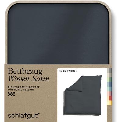 Bettbezug SCHLAFGUT "Woven Satin", grau (grau deep), B:200cm L:200cm, Mako-Satin, Obermaterial: 100% Baumwolle, Bettbezüge, besonders dicht gewebt, Mix & Match: passender Kissenbezug erhältlich Image