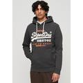 Kapuzensweatshirt SUPERDRY "CLASSIC VL HERITAGE HOODIE" Gr. XL, schwarz (washed black) Herren Sweatshirts