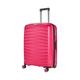 Infinity Leather Hard Shell Classic Pink Suitcase Set 8 Wheel Cabin Luggage Trolley Travel Bag