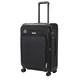 Infinity Leather Lightweight Black Soft Suitcases 4 Wheel Luggage Travel Trolley Cases Cabin Bags