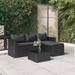 Ebern Designs Patio Furniture Set Patio Lounge Set Outdoor Furniture Poly Rattan in Black | 23.8 H x 69.3 W x 25.2 D in | Wayfair