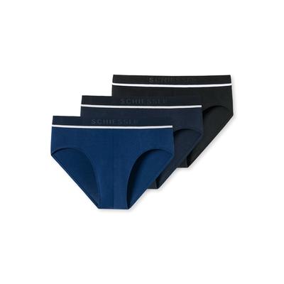 Rioslip SCHIESSER "95/5", Herren, Gr. 6 (L), blau (908, 2xblau, 1xschwarz), Single Jersey, Obermaterial: 95% Baumwolle, 5% Elasthan, unifarben, körpernah, Unterhosen, mit sportlichem Logo-Webgummibund mit schmalen weißem Ansatz Image