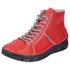 Schnürboots RIEKER, Damen, Gr. 38, rot, Lederimitat, sportlich, Schuhe, Schnürstiefelette, High Top Sneaker, Schnürschuh mit Kontrastnaht