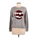 Divided by H&M Pullover Sweater: Gray Color Block Tops - Women's Size Medium
