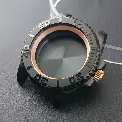 Gstuff-Boîtier de montre noir argenté avec anneau intérieur pour homme boîtier de montre