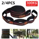 2/4Pcs Hammock Straps Special Reinforced Polyester Straps 5 Ring High Load-Bearing Barbed Black