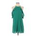 Cooper & Ella Casual Dress - Mini Crew Neck 3/4 sleeves: Green Print Dresses - Women's Size Small