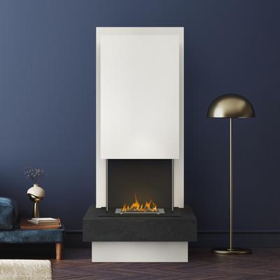 muenkel design Arco [moderner Design Ethanolkamin]: Galaxy (Schiefer dunkelgrau) - Planika Senso - Haube Weiß Image