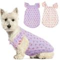 IECOii 2 Pack Dog Shirts Flare Sleeves Dog Vest Floral Dog Tank Top Soft Breathable Spring Summer Shirts for Dogs Dog T Shirt Puppy Shirts Doggy Shirt Dog Clothes for Cats Puppies Small Dogs