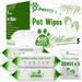 Petazy Dog Wipes for Paws and Butt Ears Eyes | Organic Pet Wipes for Dogs | Lavender Scented Dog Wipes Cleaning Deodorizing | Extra Thick Wipes Dogs Cats Pets | 400 Count | Bonus Glove Wipes Includ