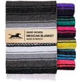 El Paso Designs Mexican Yoga Blanket | Colorful Falsa Serape | Park Blanket Yoga Towel Picnic Beach Blanket Patio Blanket Soft Woven Saddle Blanket Boho Home DÃ©cor (Black and Gray)