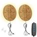 Kiven Led Wooden Wall Lamp Plug-in Wall Lights with Dimmer Switch & 3 Color Modes Set of 2 Modern Corner Lights