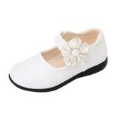 Quealent Baby Boys Shoes Baby Boy Toddler Baby Children Leather Flower Single Soft Dance Shoes Girls Shoes Kid Princess Baby Shoe for Boys Size 4 White 13 Little Kid