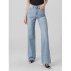 Straight-Jeans VERO MODA "VMTESSA HR STRAIGHT JEANS RA339 GA NOOS", Damen, Gr. 29, Länge 34, blau (light blau denim), Denim/Jeans, Obermaterial: 99% Baumwolle, 1% Elasthan, modisch, straight fit, Jeans