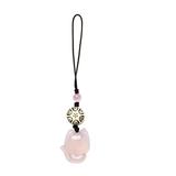 1PC Mobile Phone Chain Pendant Cartoon Phone Pendant Natural Chalcedony Hanging Pendant Creative Purse Pendant for Women Lady Pink