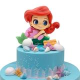 Mermaid Cake Topper Little Mermaid Doll with Seashells for Ariel Cake Decoration Mermaid Figurines for Under the Sea Mermaid Theme Princess Birthday Party Baby Shower Party