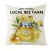 Noarlalf Body Pillow Case Cute Bee Flower Cushion Cover for Home Decoration Soft Pillow Cover Summer Bee Pillow Case King Pillow Case 25*25*1