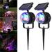 2Pack Solar Color Changing Lights Outdoor Landscape Lights Multi-Color RGB Solar Spot Lights Outdoor IP65 Waterproof Spotlight for Decorations