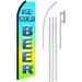 - Ice Cold Beer Complete Flag Kit - Includes 12 Swooper Feather Business Flag with 15-Foot Anodized Aluminum and Ground