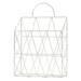 BESTONZON Magazine Holder Hanging Wall-mounted Newspaper Book File Organizer Basket Iron Shelf Storage Container Display Stand (White)