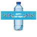 24 Shark Happy Birthday Water Bottle Labels - Shark Theme Birthday Decorations Happy Birthday Stickers Ocean Baby Birthday Party Favors 2 x 8 Inches.