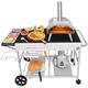 GRILL FORCE Pizza Oven Table Movable Pizza Oven Stand Grill Table Stand Outdoor Prep Cart Portable Dining Table Fits for ooni Karu 12 Karu 16 Koda 12 Koda 16 Fyra 12 Pro 16 with Pizza Topping Station