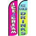 Cream Cold Drinks Windless Flag- Pack of 2(Hardware Not Included)