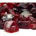 (5-POUNDS Red Indoor Outdoor Crushed Fire Glass Large 1/2 3/4 1 inch Chunky Size - Glass for Use in Gas Fire Pit Fireplace Fire Table Etc. ( Red)