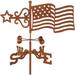 EZ Vane American Flag Weathervane Roof Mount