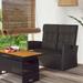 Irfora Reclining Patio Bench with Cushions Black 46.5 Poly rattan