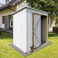5X3 FT Outdoor Storage Shed Waterproof Metal Garden Sheds with Lockable Door Steel Tool Storage Buildings Shed & Outdoor Storage House for Garden Backyard Patio Lawn Trash Cans(Yellow/White)
