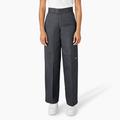 Dickies Women's Loose Fit Double Knee Work Pants - Charcoal Gray Size 34 (FP283)