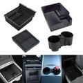 Luumtee Center Console Organizer Tray Fit for Latest 2023 2022 2021 Tesla Model 3/Y Armrest Hidden Cubby Drawer Storage Box Flocked 1PCS 2021 Tesla Model 3/Y Silicone Cup Holder(4PCS)