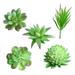 5PCS Decorative Mini Assorted Green Plant Faux Artificial Succulent Plants Emulational Cactus Plants for Office Home Table Desk Garden
