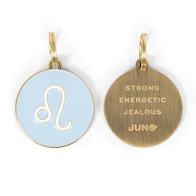 Leo Enamel Zodiac Dog Tag, Blue / Gold