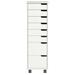 Adeptus Original Euro Roll Cart, Solid Wood, 6+2 Drawer Narrow Drawers Roll Carts, White