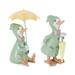 Raincoat Duck Figurine with Umbrella (Set of 2) - 6.25" x 6" x 10.75"