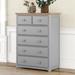 Rustic Wooden Chest with 6 Drawers,Storage Cabinet for Bedroom, Gray Natrual