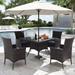 Kullavik Outdoor Dining Set, Rattan Patio Furniture Dining Table & Chairs