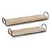 Decorative Wooden Tray with Handles (Set of 2) - 20.5" x 5" x 3.25"