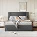 Full Size Upholstered Platform Bed with Classic Headboard and 4 Drawers, Linen Fabric