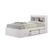 85.5" White Captain Bed with 3 Drawers and Headboard - Twin Size