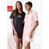 Sleepshirt VIVANCE DREAMS, Damen, Gr. 36/38, N-Gr, bunt (schwarz, schwarz, weiß kariert, rosa, rosa, schwarz kariert), Single Jersey, Obermaterial: 100% Baumwolle, bedruckt, casual, loose fit kurz, Rundhals, Halbarm eingesetzt Overlocknaht...