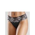 String LASCANA "Wanda Dessous", Damen, Gr. 40/42, rosa (schwarz, rose), Microtouch, Spitze, Obermaterial: 80% Polyamid, 12% Polyester, 8% Elasthan, Unterhosen, mit Stickerei Spitze in blumiger Optik